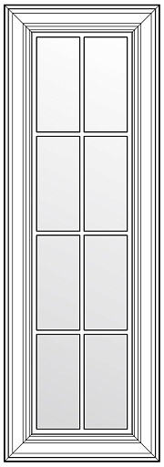 фасад со стеклом и решёткой тип К 1316х447V